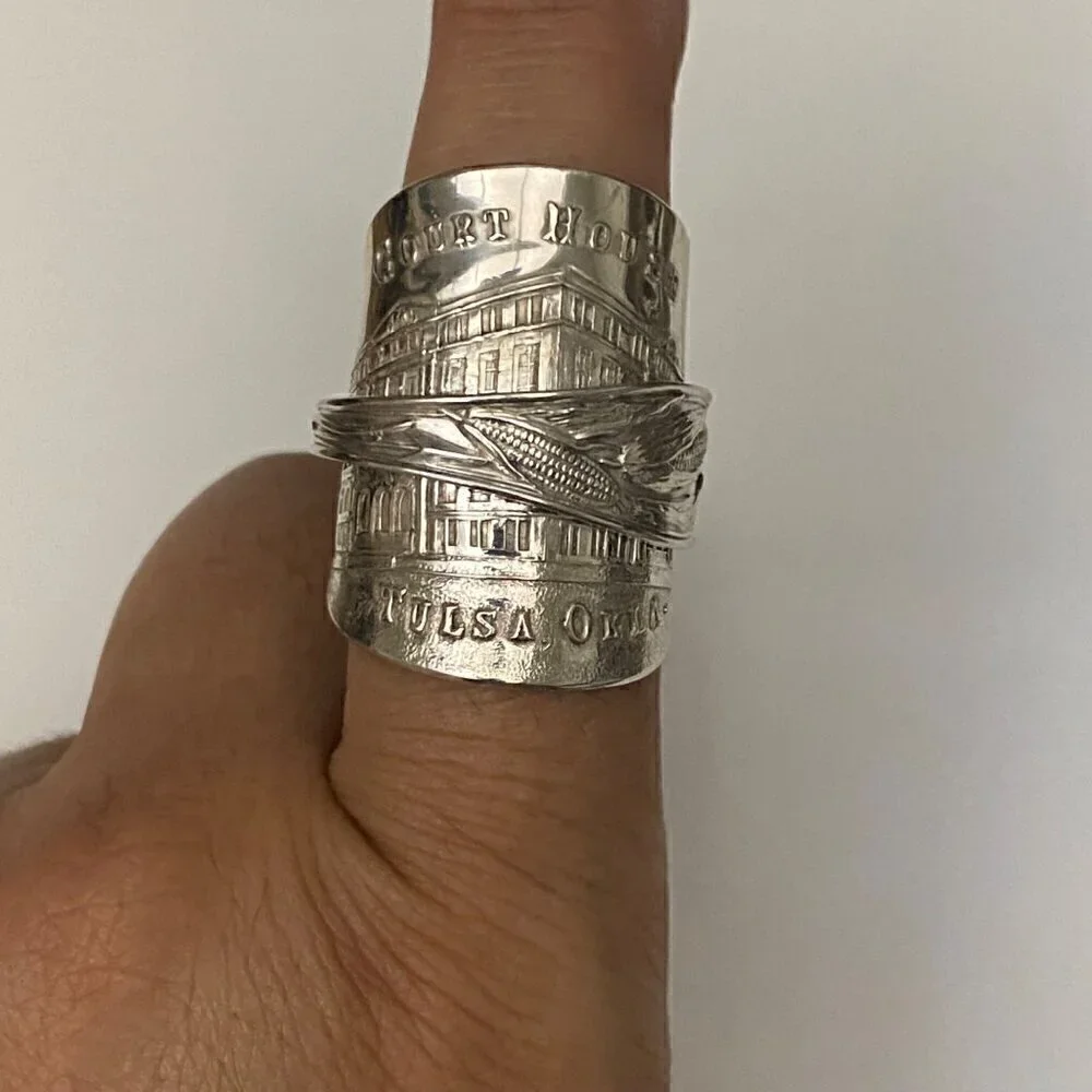 Oklahoma Custom Made Statement Silver Ring Unisex